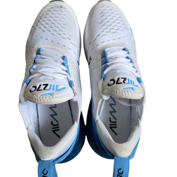 Nike Air Max 270 White University Blue Athletic Sneakers 7 - Picture 8 of 11